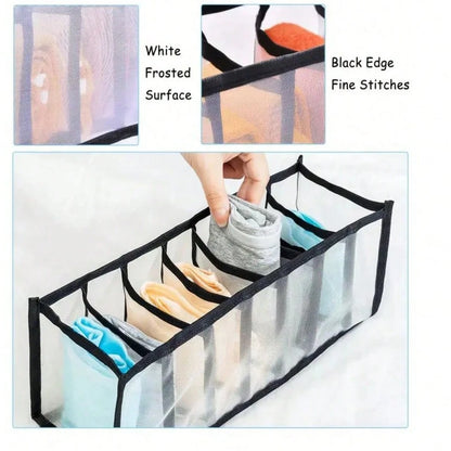 1/3pcs Underwear Socks Drawer Organizer- Foldable Fabric Storage Box, Bra, Panties, Socks, T-Shirts, Pants, Jeans Divider Storage Box, Closet Wardrobe Home Storage