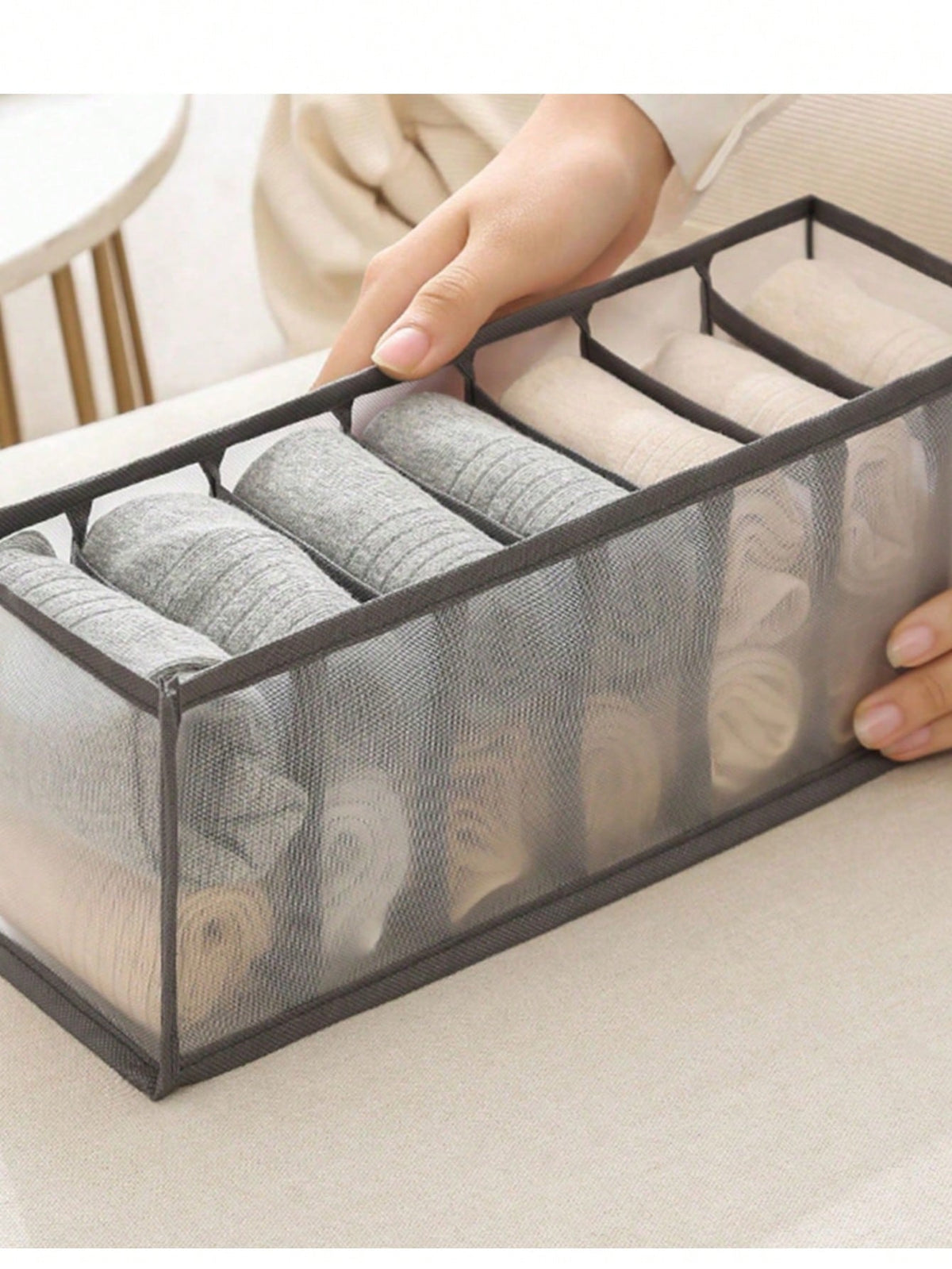 1/3pcs Underwear Socks Drawer Organizer- Foldable Fabric Storage Box, Bra, Panties, Socks, T-Shirts, Pants, Jeans Divider Storage Box, Closet Wardrobe Home Storage