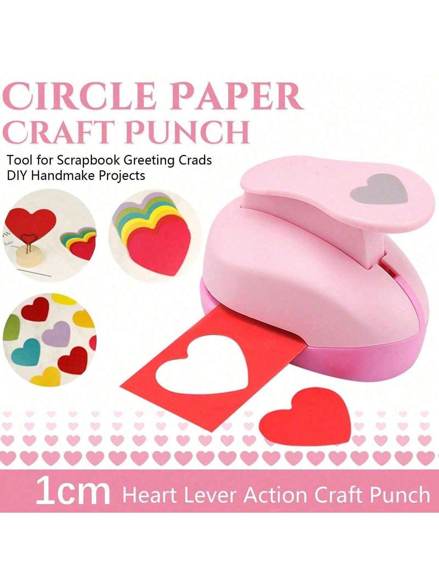 1.4 Inch Heart Punch, 10mm 15mm 25mm 35mm Heart Lever Action Craft Punch, Heart Shaped Hole, Weddings, Cardstock, Gift Wrapping, Greeting Cards And Scrapbooks