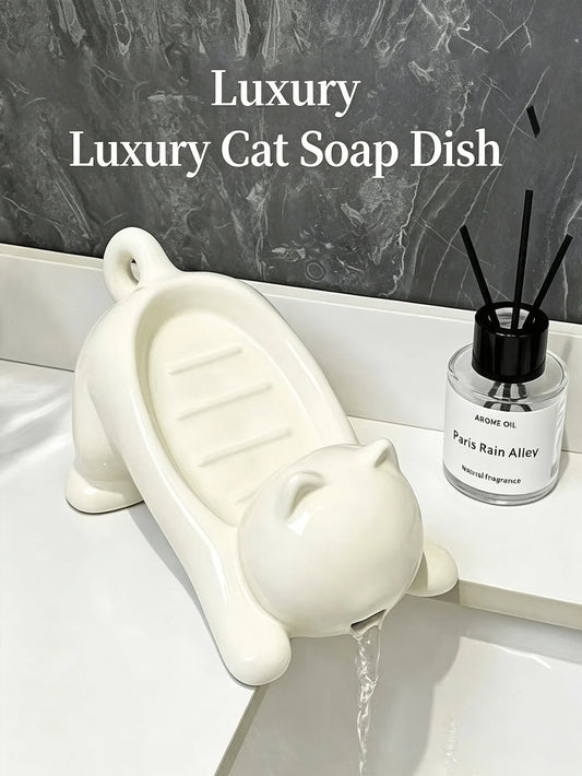 1/4pcs Self-Draining Plastic Soap Dish Set, No-Drill Adhesive Wall-Mounted Soap Holder, Suitable For Bathroom Sink, Bathtub And Shower, Quick-Drying With Storage Soap Tray, Suitable For Kitchen Counte