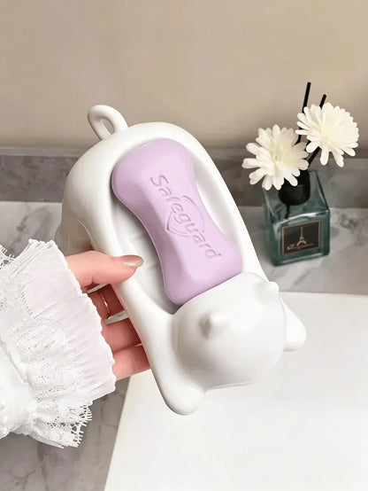 1/4pcs Self-Draining Plastic Soap Dish Set, No-Drill Adhesive Wall-Mounted Soap Holder, Suitable For Bathroom Sink, Bathtub And Shower, Quick-Drying With Storage Soap Tray, Suitable For Kitchen Counte