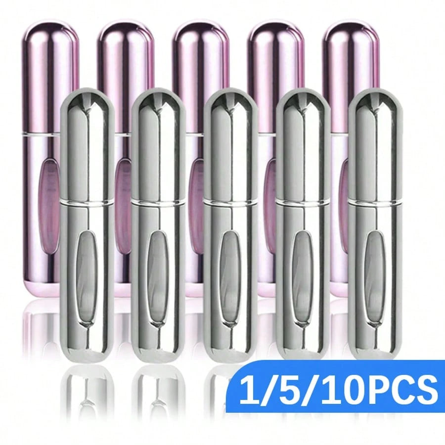 1/5/10pcs, 5ml Perfume Atomizer Refillable Spray Bottle, Portable Travel Perfume Bottle, Perfume Sprayer, Mini Perfume Sample Vial