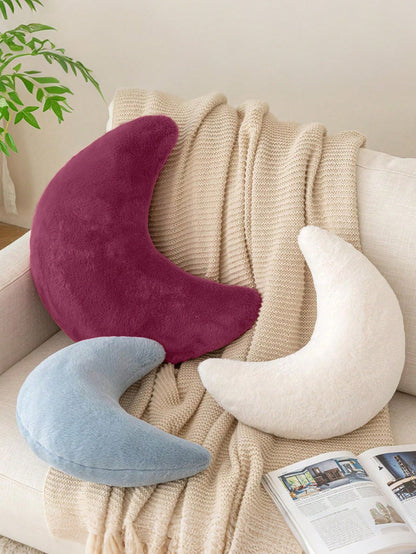 1 Moon-Shaped Throw Pillow, Soft Faux Rabbit Fur Decorative Cushion, Suitable For Bed, Sofa, Plush Room Decor Pillow, Suitable For Bedroom, Living Room, Garden, Bedroom Decor, Room Decor Fall Thanksgi