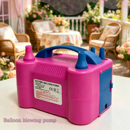 1 Pack Portable Electric Balloon Pump, Multicolor Plastic Dual Nozzle Balloon Inflator, Lightweight Handheld Air Pump With Handle, Fast Inflation For Party, Birthday, Wedding Decoration