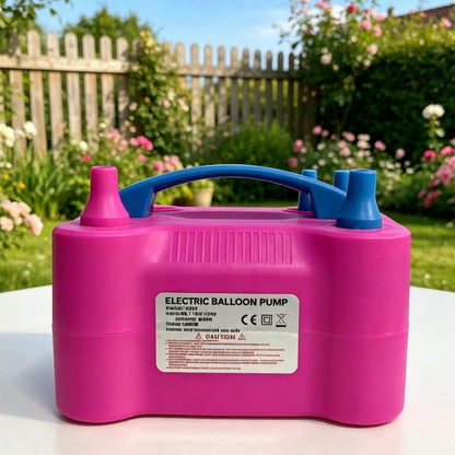1 Pack Portable Electric Balloon Pump, Multicolor Plastic Dual Nozzle Balloon Inflator, Lightweight Handheld Air Pump With Handle, Fast Inflation For Party, Birthday, Wedding Decoration