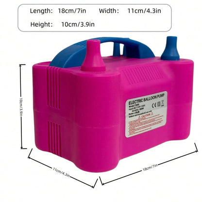 1 Pack Portable Electric Balloon Pump, Multicolor Plastic Dual Nozzle Balloon Inflator, Lightweight Handheld Air Pump With Handle, Fast Inflation For Party, Birthday, Wedding Decoration
