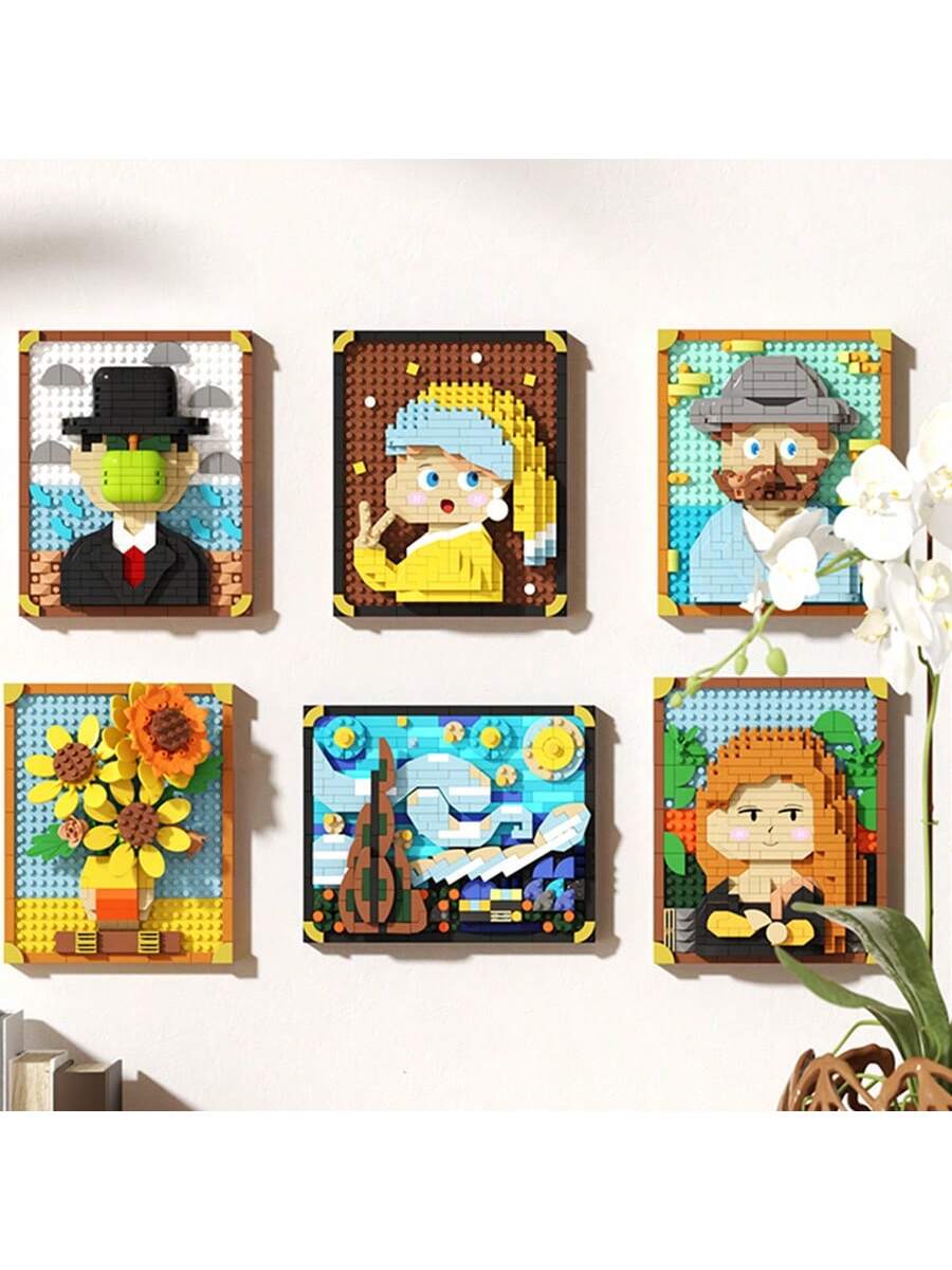 1 Painting Building Blocks, DIY Painting Building Blocks, Starry Sky, Girl, Waves, Mountains, Building Blocks, Birthday Gift, Painting Enthusiasts Desktop Decor, Living Room Decor, Office Desk Ornamen
