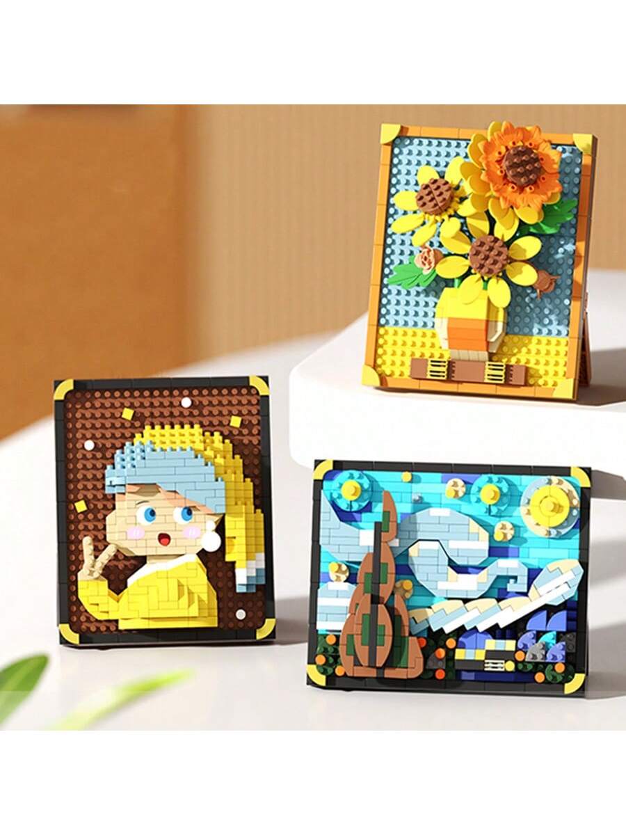 1 Painting Building Blocks, DIY Painting Building Blocks, Starry Sky, Girl, Waves, Mountains, Building Blocks, Birthday Gift, Painting Enthusiasts Desktop Decor, Living Room Decor, Office Desk Ornamen