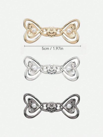 1 Pair/2 Pairs Of High-End Pearl Heart-Shaped Brooch Waist Adjuster For Jeans Skirts, Premium Quality With Adjustable Waistband Buckle
