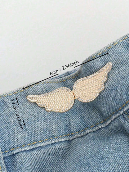 1 Pair/2 Pairs Waist Shaping Wing Buckle, With Detachable No-Drill No-Sew Buckle, Suitable For Jeans- Detachable Waist Belt Tightener