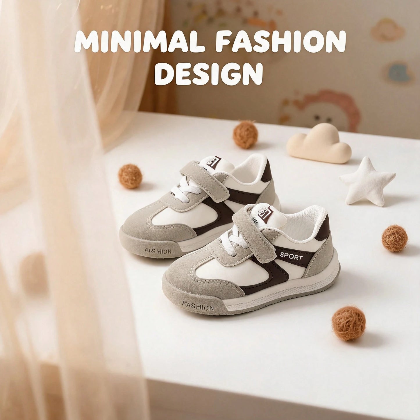 1 Pair Baby Sports Shoes Spring Autumn Fashion New Children's White Shoes Soft Sole Anti-Slip Boys Casual Sneakers Infant Breathable Shoes Soft Upper Breathable Sports Shoes, Suitable For Boys And Gir
