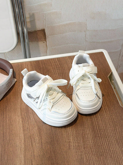 1 Pair Color-Matched Hook And Loop Closure Baby Shoes, Low-Top Thick Sole Unisex Toddler Sports Shoes, Fashionable And Comfortable Baby Sneakers
