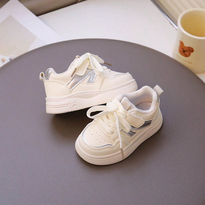 1 Pair Color-Matched Hook And Loop Closure Baby Shoes, Low-Top Thick Sole Unisex Toddler Sports Shoes, Fashionable And Comfortable Baby Sneakers