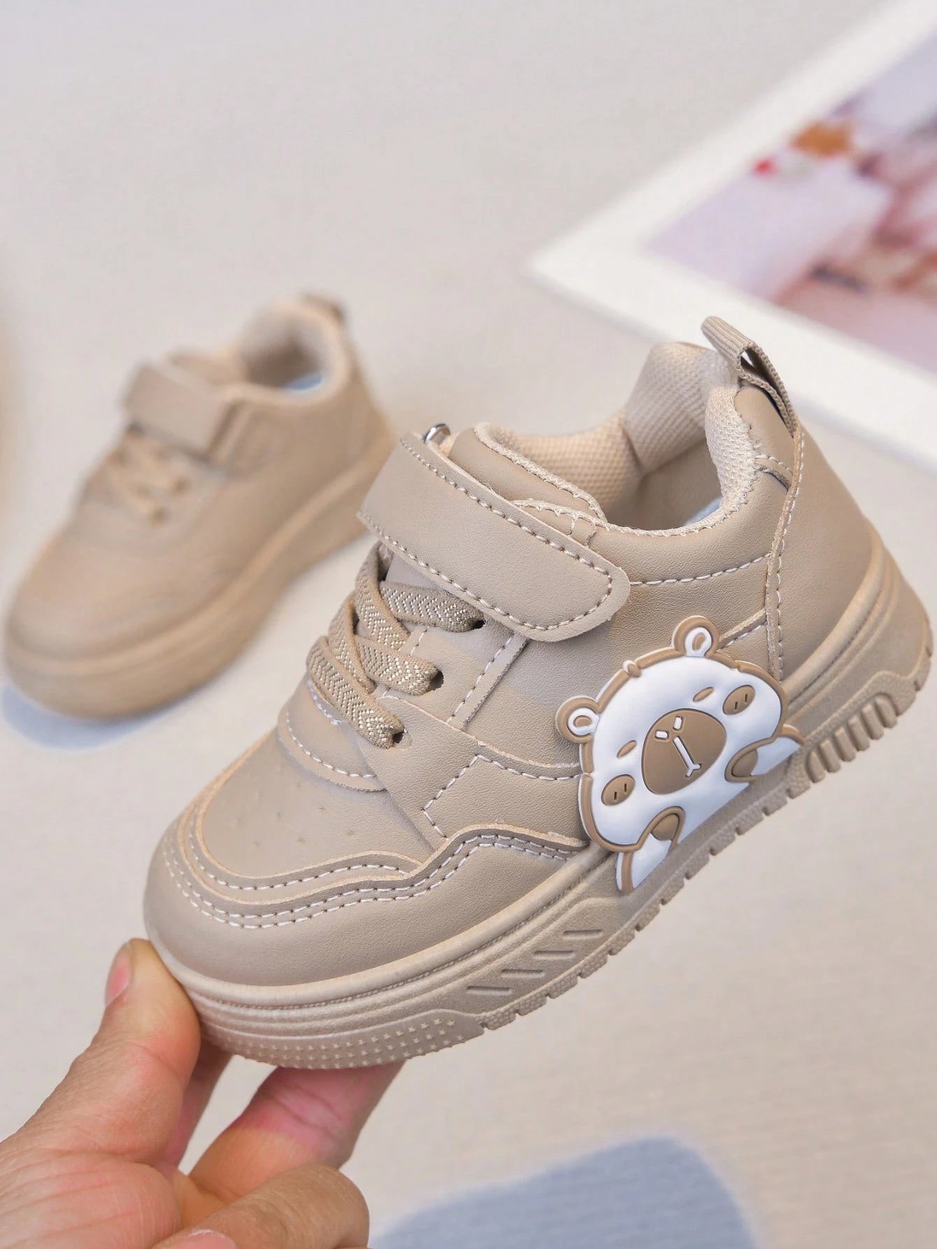 1 Pair Kids Low-Top Sneakers, Lightweight Comfortable Casual Sports Shoes For Boys And Girls, Baby Toddler Walking Shoes, Cute Cartoon Design