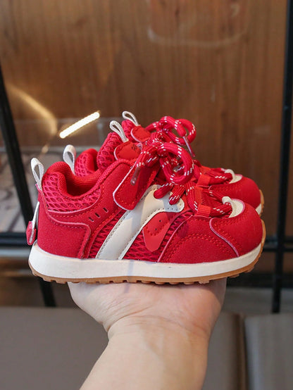 1 Pair New Dual-Mesh Breathable Sports Shoes For Boys And Girls, Comfortable Versatile Fashion Non-Slip Hook And Loop Casual Athletic Shoes
