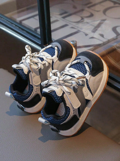 1 Pair New Dual-Mesh Breathable Sports Shoes For Boys And Girls, Comfortable Versatile Fashion Non-Slip Hook And Loop Casual Athletic Shoes