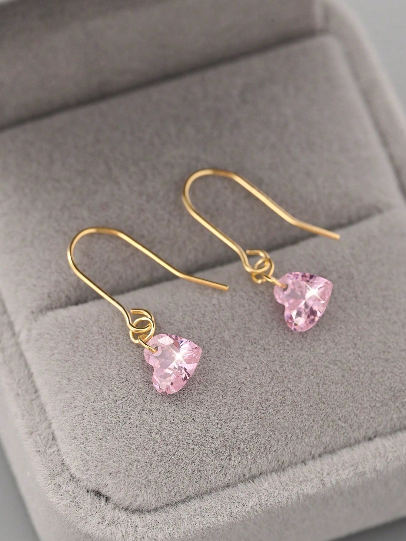 1 Pair S925 Sterling Silver Wine Red Heart Shaped Elegant Earrings, Ideal Gift For Friend/Classmate Birthday Party