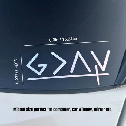 1 Pc God Is Greater Than The Highs And Lows With Cross Car Decal, Self-Adhesive Vinyl Geometric & Slogan Pattern Sticker Can Be Applied On Car Window, Water Bottle, Laptop