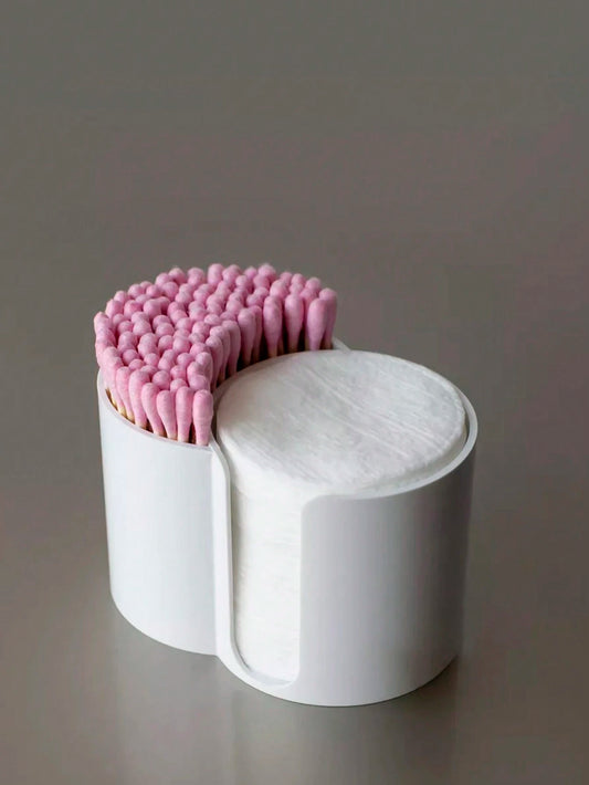 1 Pc Holder, Bathroom Cup Toothpick Dispenser, Round Paper Cup Toothpick Storage Box, Bathroom Accessory Storage Box, Vanity Makeup Storage Box Set,For Holiday Beach, Bathroom Collection, Bedroom Co