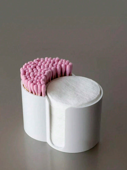 1 Pc Holder, Bathroom Cup Toothpick Dispenser, Round Paper Cup Toothpick Storage Box, Bathroom Accessory Storage Box, Vanity Makeup Storage Box Set,For Holiday Beach, Bathroom Collection, Bedroom Co