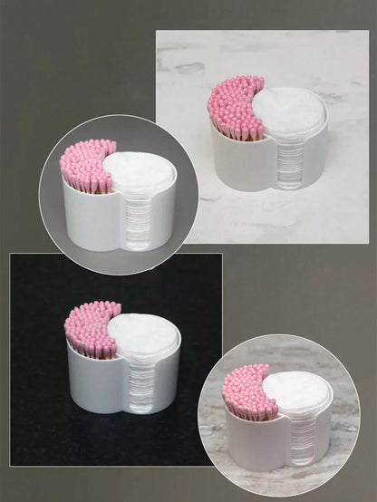 1 Pc Holder, Bathroom Cup Toothpick Dispenser, Round Paper Cup Toothpick Storage Box, Bathroom Accessory Storage Box, Vanity Makeup Storage Box Set,For Holiday Beach, Bathroom Collection, Bedroom Co