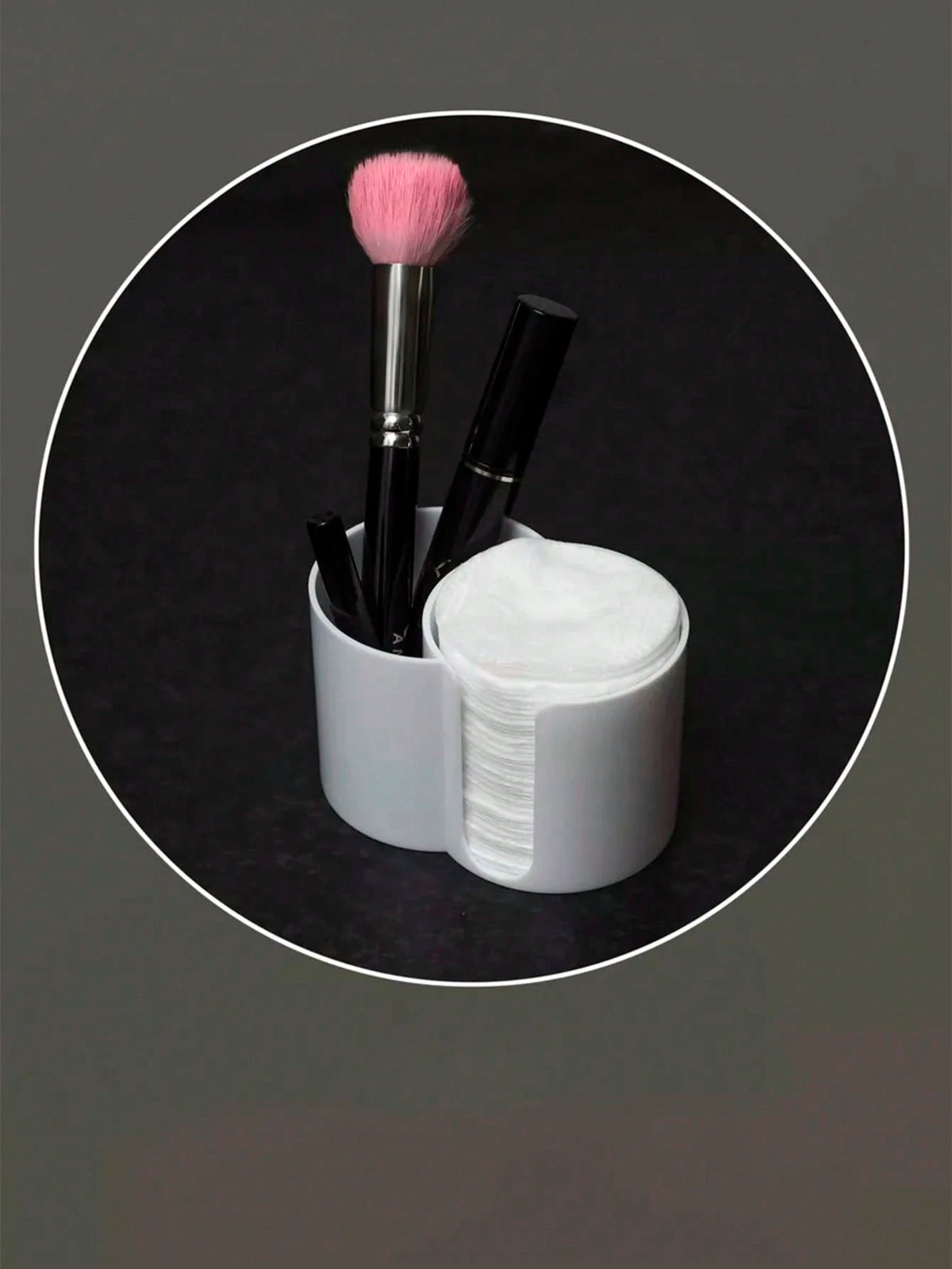 1 Pc Holder, Bathroom Cup Toothpick Dispenser, Round Paper Cup Toothpick Storage Box, Bathroom Accessory Storage Box, Vanity Makeup Storage Box Set,For Holiday Beach, Bathroom Collection, Bedroom Co