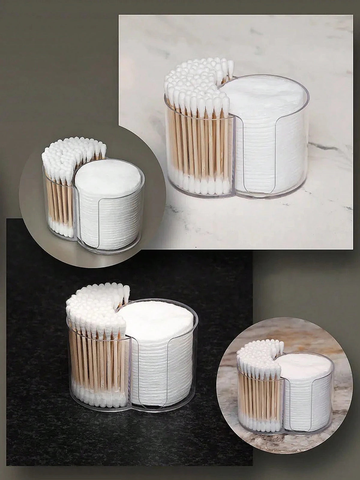 1 Pc Holder, Bathroom Cup Toothpick Dispenser, Round Paper Cup Toothpick Storage Box, Bathroom Accessory Storage Box, Vanity Makeup Storage Box Set,For Holiday Beach, Bathroom Collection, Bedroom Co