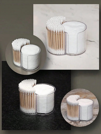 1 Pc Holder, Bathroom Cup Toothpick Dispenser, Round Paper Cup Toothpick Storage Box, Bathroom Accessory Storage Box, Vanity Makeup Storage Box Set,For Holiday Beach, Bathroom Collection, Bedroom Co