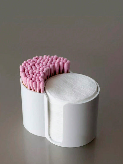 1 Pc Holder, Bathroom Cup Toothpick Dispenser, Round Paper Cup Toothpick Storage Box, Bathroom Accessory Storage Box, Vanity Makeup Storage Box Set,For Holiday Beach, Bathroom Collection, Bedroom Co