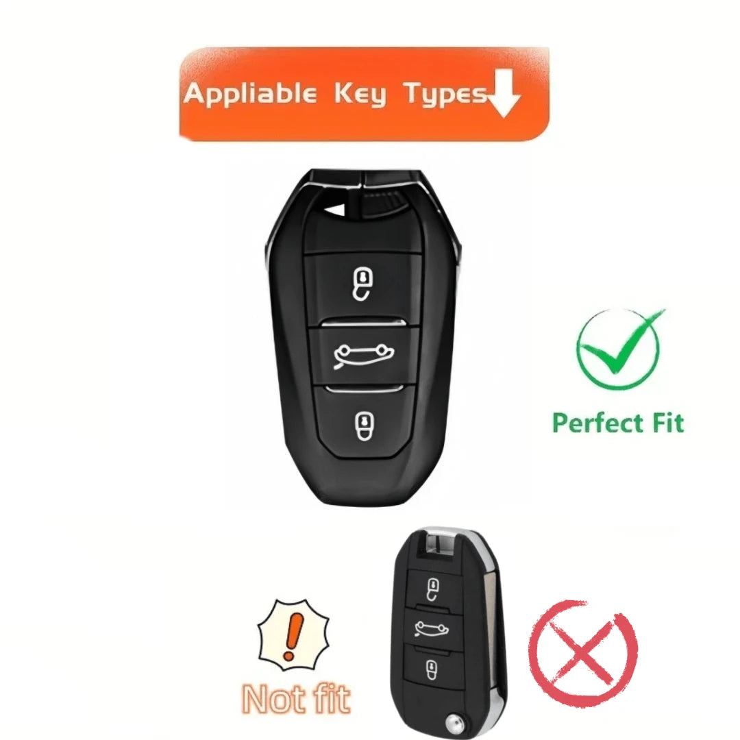 1 Pc TPU Car Key Case With Keychain Cover For Peugeot 3-Button Car Key Fod Cover For 2008 For 3008 For 4008 For 5008 For 308 For 408 For 508 For C1 For C2 For C4 For C6 For C3-XR For Grand For DS For