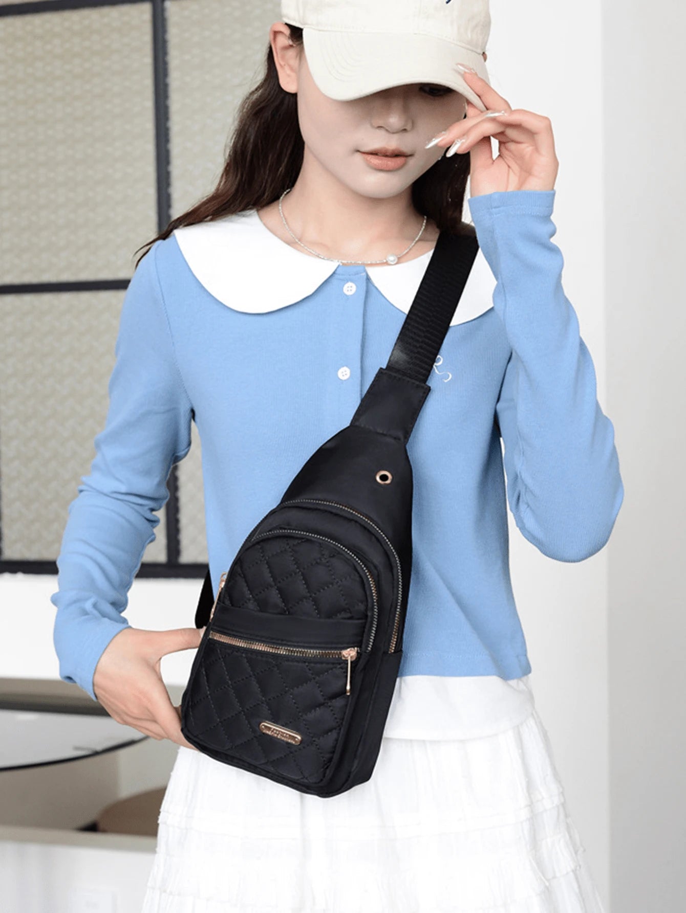1 PC Women's Crossbody Chest Bag, Women's Wallet, Fashionable Chest Bag, Waterproof And Breathable Fabric, Multiple Storage Spaces, Front Bag, 6 Sizes To Choose From, Suitable For Travel, Work, Shoppi