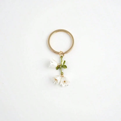 1 Pc Women's Elegant Lily Flower Charm Keychain Lily Bead Pendant Minimalist Decor For Bag Backpack And Car Keys Backpack Decor