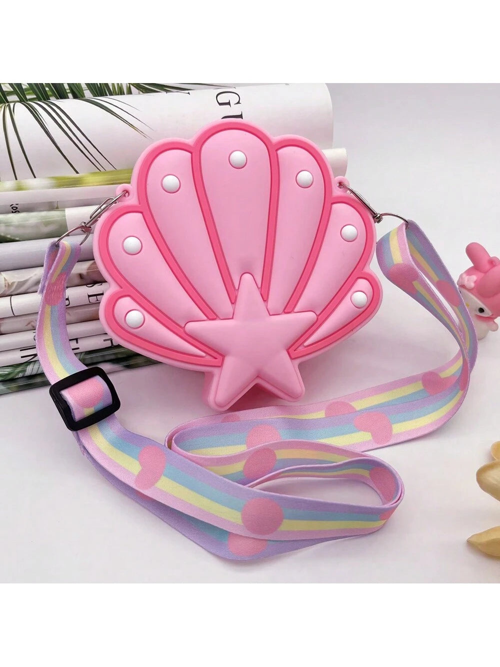 1 Piece Children's Cartoon Cute Shell Silicone Bag Shoulder Crossbody Coin Purse