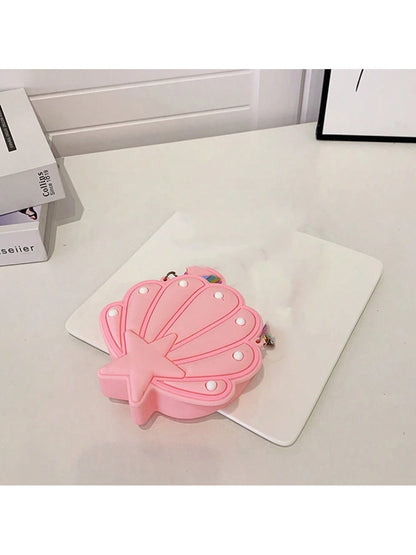 1 Piece Children's Cartoon Cute Shell Silicone Bag Shoulder Crossbody Coin Purse