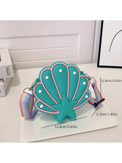 1 Piece Children's Cartoon Cute Shell Silicone Bag Shoulder Crossbody Coin Purse
