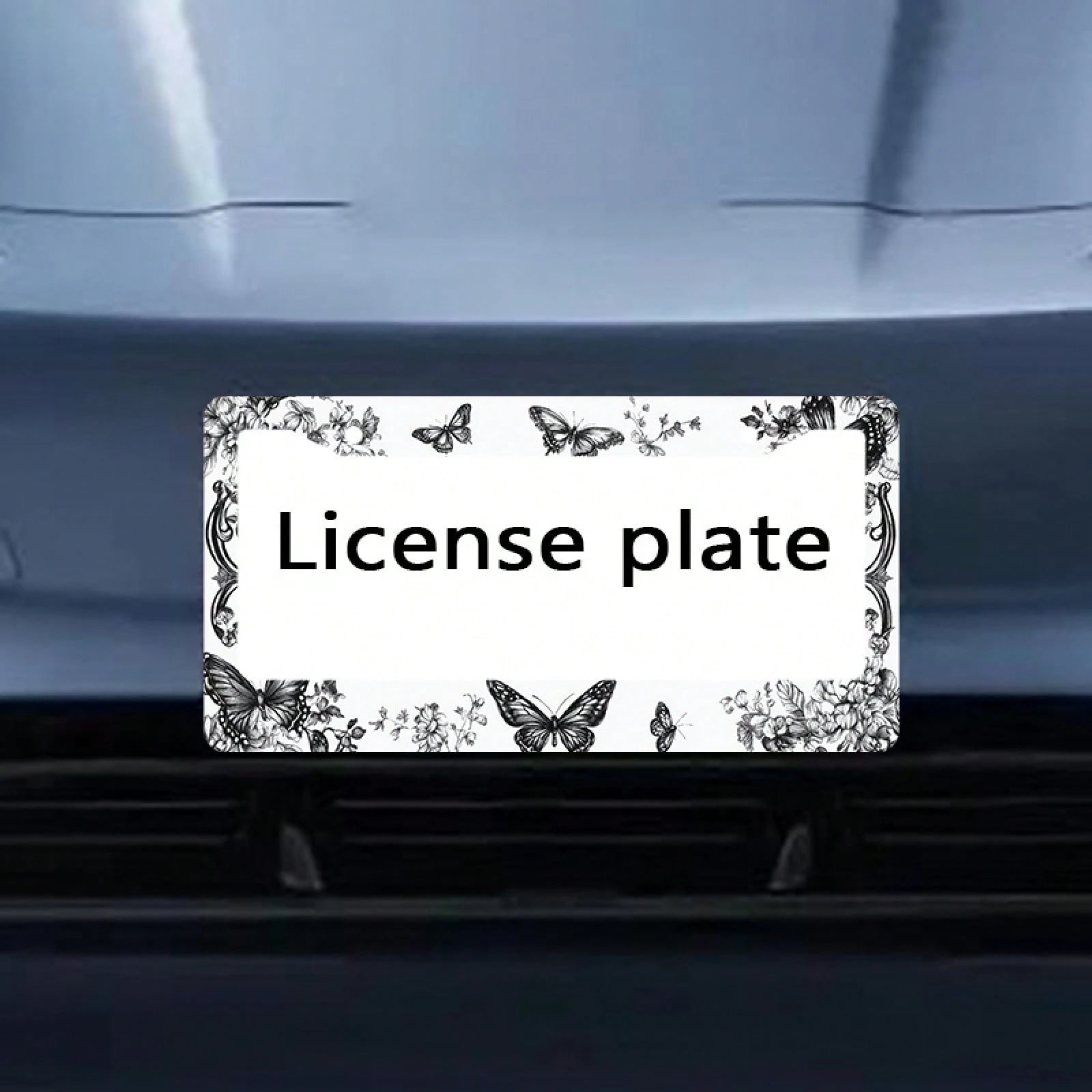 1 Piece Of Metal License Plate Frame, Adorned With Exquisite Butterfly And Floral Patterns, Suitable For American And Most International Car Models, Includes Mounting Screws, Car Decoration Accessory