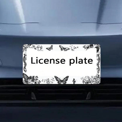 1 Piece Of Metal License Plate Frame, Adorned With Exquisite Butterfly And Floral Patterns, Suitable For American And Most International Car Models, Includes Mounting Screws, Car Decoration Accessory