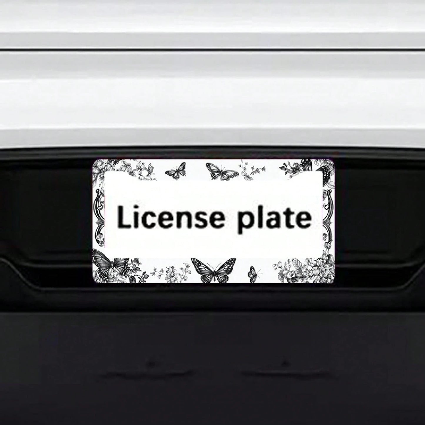 1 Piece Of Metal License Plate Frame, Adorned With Exquisite Butterfly And Floral Patterns, Suitable For American And Most International Car Models, Includes Mounting Screws, Car Decoration Accessory