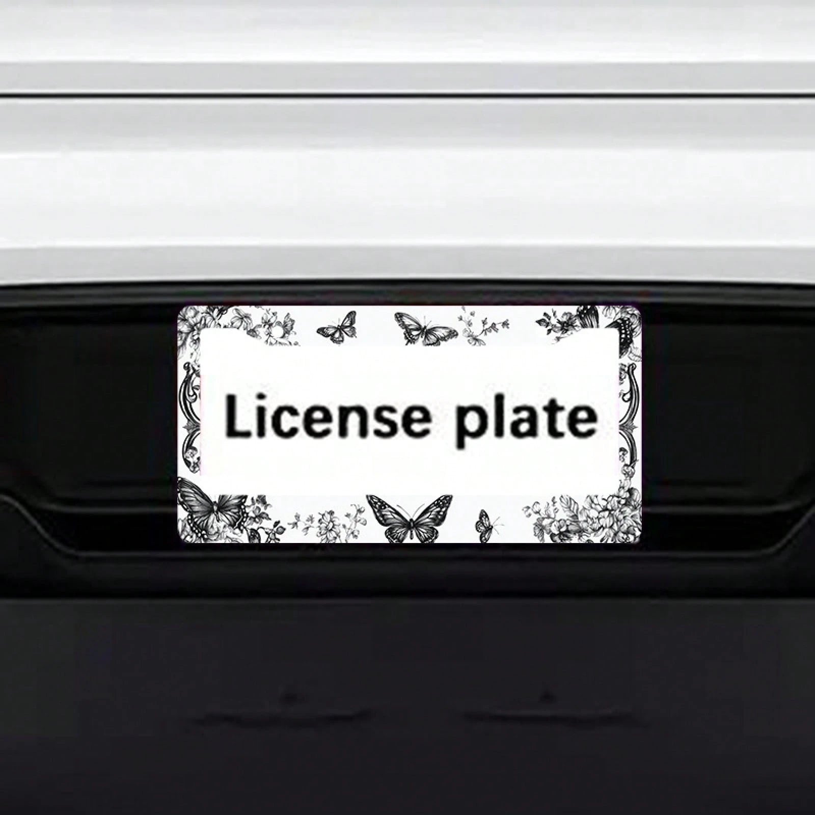 1 Piece Of Metal License Plate Frame, Adorned With Exquisite Butterfly And Floral Patterns, Suitable For American And Most International Car Models, Includes Mounting Screws, Car Decoration Accessory