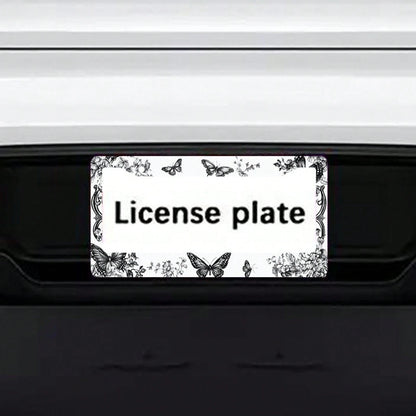 1 Piece Of Metal License Plate Frame, Adorned With Exquisite Butterfly And Floral Patterns, Suitable For American And Most International Car Models, Includes Mounting Screws, Car Decoration Accessory