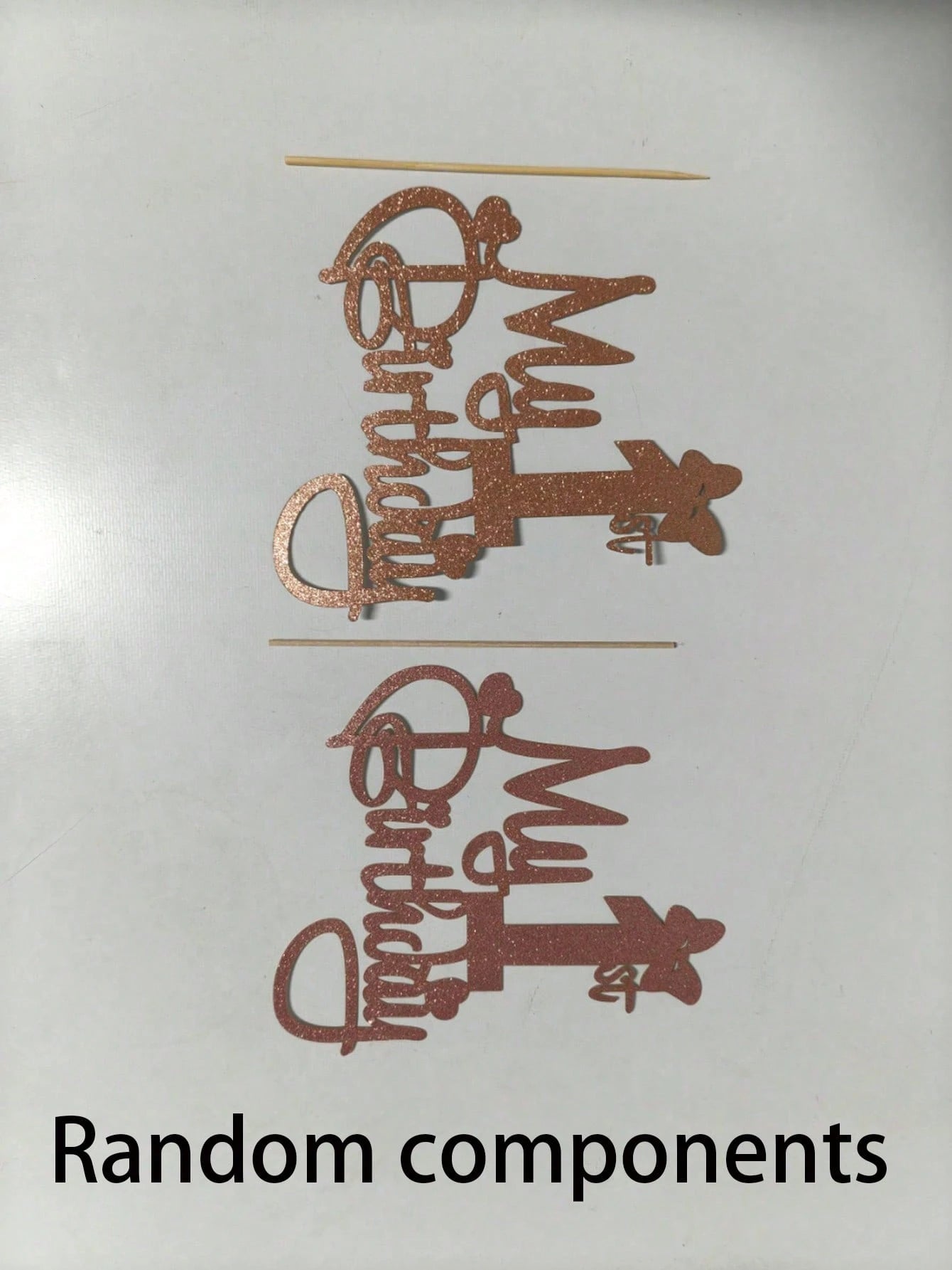 1 Piece Of Rose Gold "My First Birthday" Cake Topper- Princess Themed Party Decoration, Bamboo Material Cake Decoration Supplies (Parts Randomly)