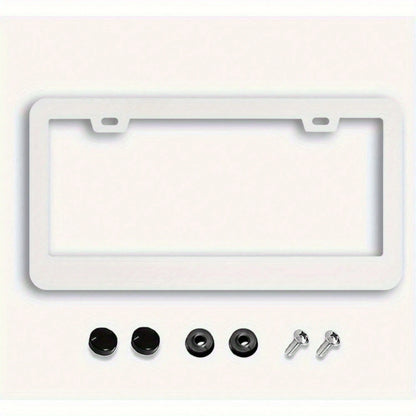 1 Piece Pink Flower License Plate Frame- Cherry Blossom License Plate Frame, Rust-Resistant Stainless Steel Car Part License Plate Cover Decoration, Suitable For Standard US Size 12. 2x 6. 3inch,Car