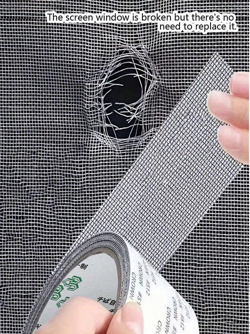 1 Roll Self-Adhesive Mesh Window Repair Tape, Waterproof Tear-Resistant Insect Screen Patch, Strong Adhesive For Cloth And Screens, Suitable For Dorm Room/Curtain Window Repair,Kitchen,Kitchen Accesso