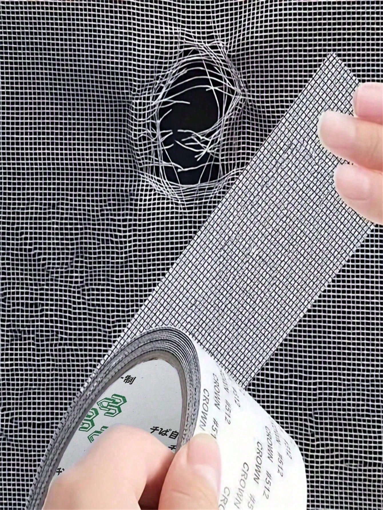 1 Roll Self-Adhesive Mesh Window Repair Tape, Waterproof Tear-Resistant Insect Screen Patch, Strong Adhesive For Cloth And Screens, Suitable For Dorm Room/Curtain Window Repair,Kitchen,Kitchen Accesso
