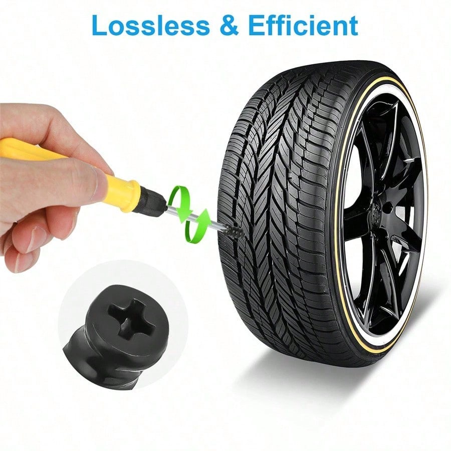 1 SET 100pcs Screw In Tire Repair Plugs Tire Screw Plug Repair Kit, 3 Sizes Of Repair Rubber Nail For Car Motorcycle Truck Tire Puncture Repair With Box And Screwdriver