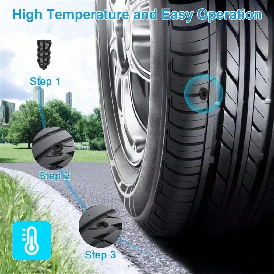 1 SET 100pcs Screw In Tire Repair Plugs Tire Screw Plug Repair Kit, 3 Sizes Of Repair Rubber Nail For Car Motorcycle Truck Tire Puncture Repair With Box And Screwdriver