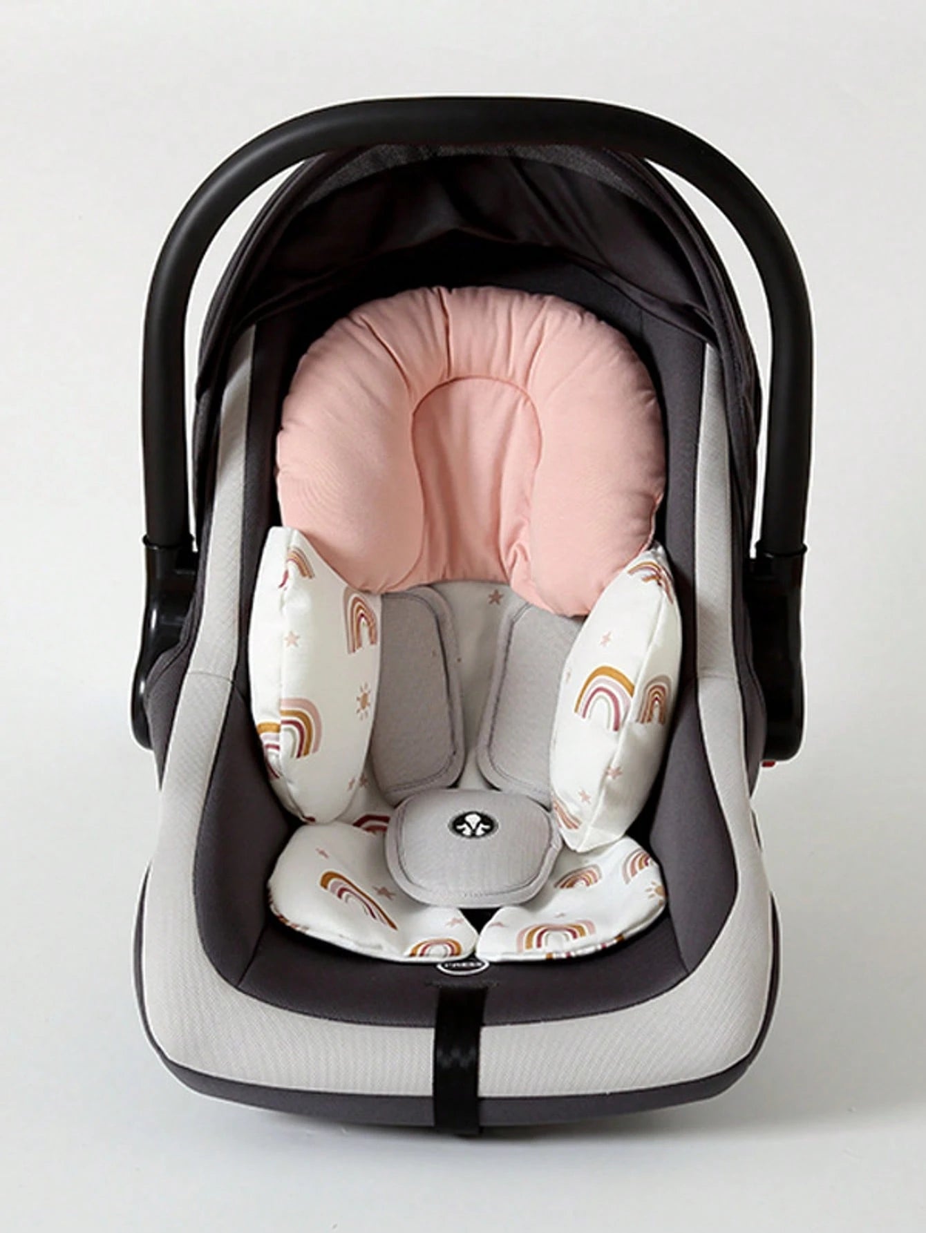 1 Set Baby Car Seat Head Support For Newborn, 2 In 1 Infant Car Seat Head Support For Boys Girls Extra Soft Breathable Baby Car Seat Cushion Insert For Strollers, Swings, And Bouncers, Rainbow