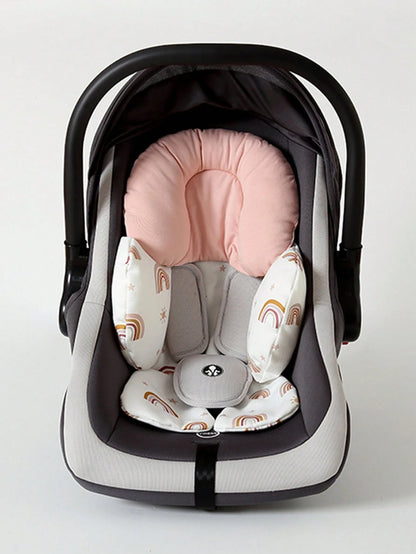 1 Set Baby Car Seat Head Support For Newborn, 2 In 1 Infant Car Seat Head Support For Boys Girls Extra Soft Breathable Baby Car Seat Cushion Insert For Strollers, Swings, And Bouncers, Rainbow