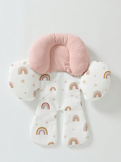 1 Set Baby Car Seat Head Support For Newborn, 2 In 1 Infant Car Seat Head Support For Boys Girls Extra Soft Breathable Baby Car Seat Cushion Insert For Strollers, Swings, And Bouncers, Rainbow