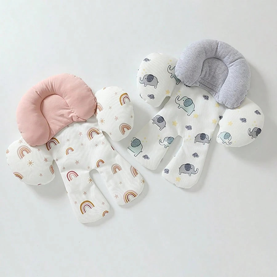 1 Set Baby Car Seat Head Support For Newborn, 2 In 1 Infant Car Seat Head Support For Boys Girls Extra Soft Breathable Baby Car Seat Cushion Insert For Strollers, Swings, And Bouncers, Rainbow